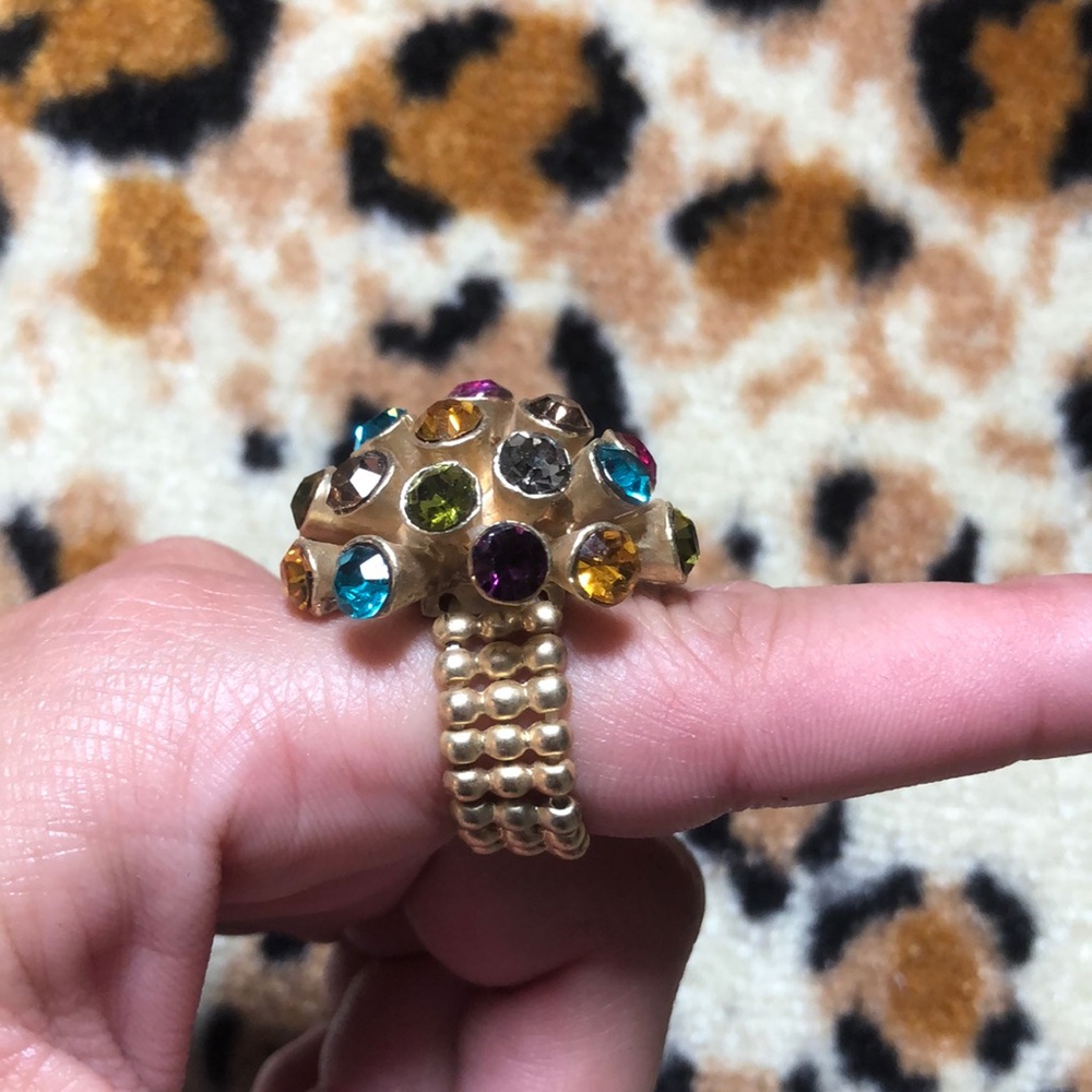 Multi Color Swarovski Ring - One Size - Picture 2 of 3